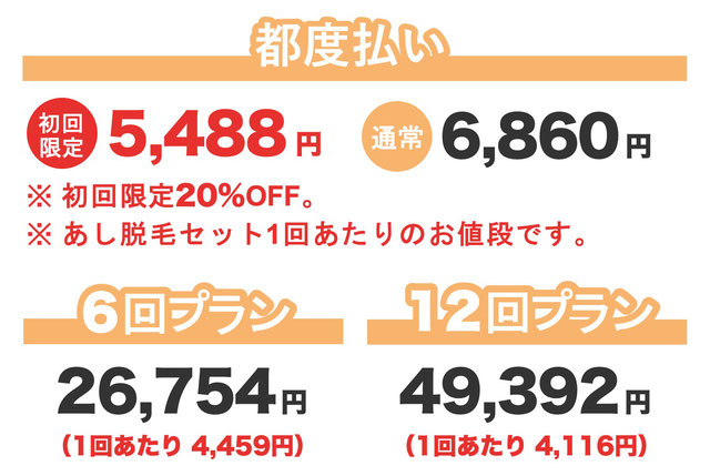 あし脱毛セット