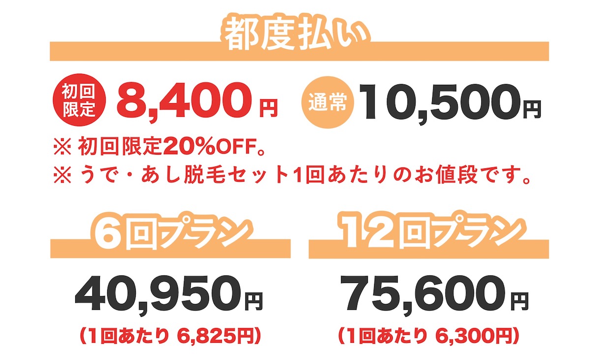 うで・あし脱毛セット