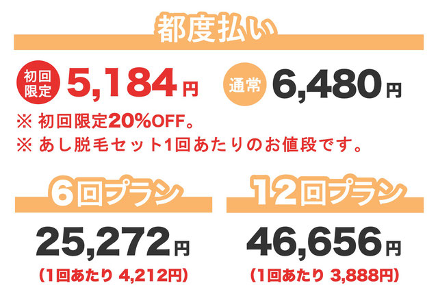 あし脱毛セット