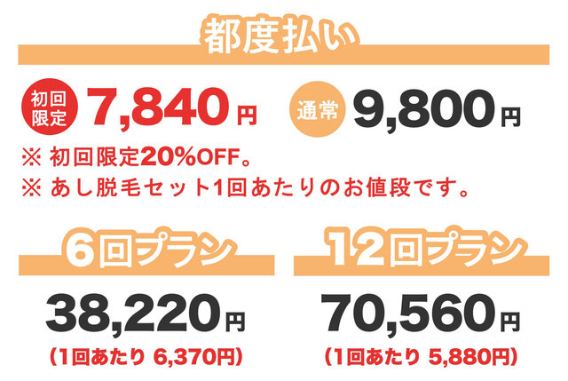 あし脱毛セット