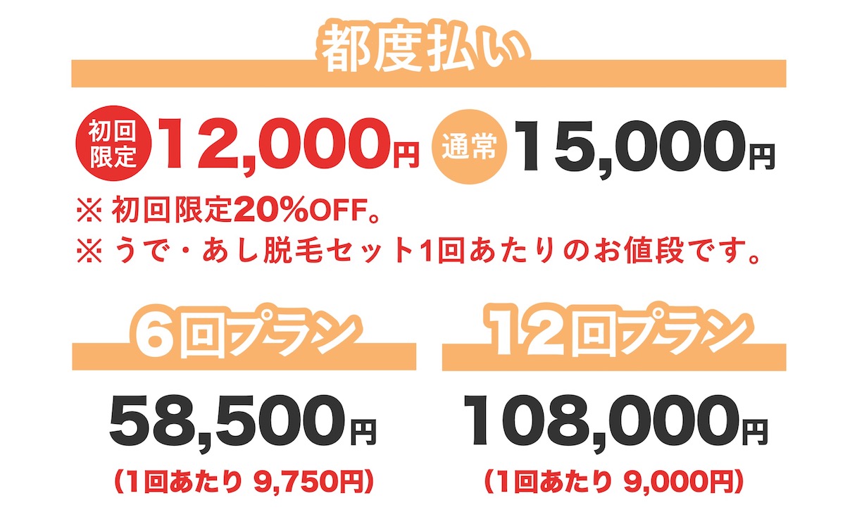 うで・あし脱毛セット