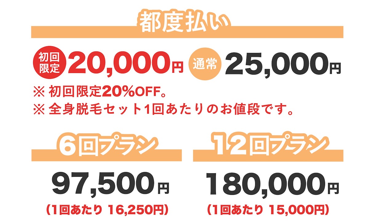 全身脱毛セット